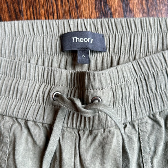 Theory linen blend drawstring joggers - Picture 3 of 5